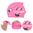 thumbnail image 3 of Unique Bargains 1 Pc Silicone Polka Dot Fish Swim Cap Pink, 3 of 5