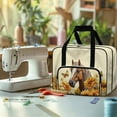 thumbnail image 4 of ZIATUBLE Horse Sunflower Sewing Machine Storage Bag Butterfly with Zippers Carrying Travel Storage Washable Portable Cover Tote Bag Universal Carrying and Storage Sewing Machine Case, 4 of 7