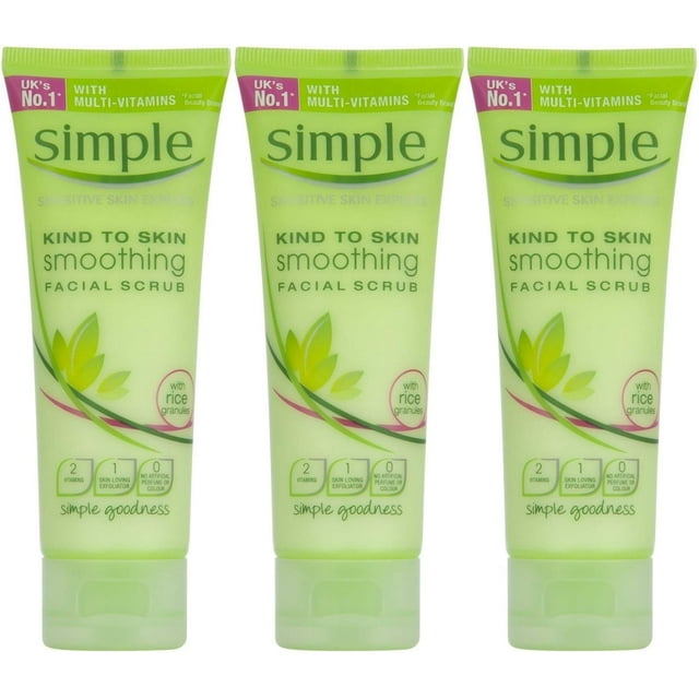 Exfoliante facial simple, suavizante para la piel, 75 ml (paquete de 3)