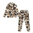 thumbnail image 5 of Uorisanigo Kids Sweat Suit Set, 2-Piece Graphic Printed Brown Cow Print Pullover Sweatshirt Cargo Sweatpants for Boys Girls, Hoodie & Athletic Jogger Pants Outfit, 5 of 7
