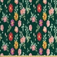 thumbnail image 1 of Floral Sofa Upholstery Fabric by the Yard, Floral Composition of Vivid Color Spring Flowers and Buds on Pointilistic Background, Decorative Fabric for DIY and Home Accents, Multicolor by Ambesonne, 1 of 4