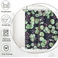thumbnail image 5 of Green Shower Curtain, Eucalyptus Shower Curtain for Bathroom Watercolor Sage Green Botanical Pink Floral Waterproof Fabric Black Shower Curtain Set with Hooks, 72x72 Inch, 5 of 6