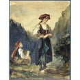 thumbnail image 2 of Eugène Delacroix 19x24 Black Ornate Framed Double Matted Museum Art Print Titled: Peasant Women from the Region of the Eaux-Bonnes (1845), 2 of 5