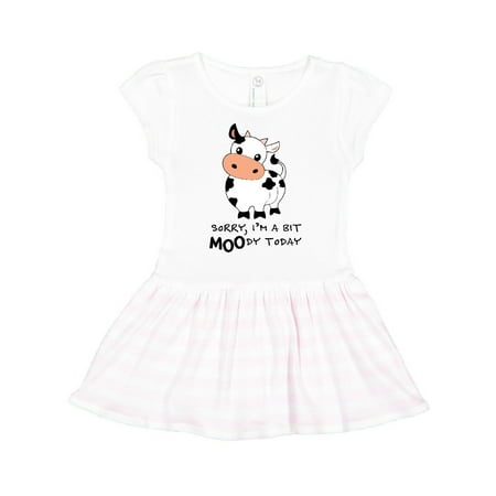 

Inktastic Sorry I m a Bit MOOdy Today Cute Cow Pun Gift Toddler Girl Dress