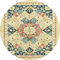 thumbnail image 1 of Ahgly Company Indoor Round Abstract Dark Almond Brown Abstract Area Rugs, 4' Round, 1 of 6