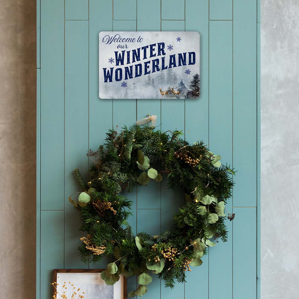 Welcome to Our Winter Wonderland Sign Farmhouse Christmas dcor Decorations Wall Art dcor Home 8x12 108120097007, Size: 8 x 12 Premium Matte, White