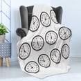 thumbnail image 4 of Clock Soft Flannel Fleece Throw Blanket, Clocks with Numbers That Show Every Hour Illustration Hour and Minute Hand Theme, Cozy Plush for Indoor and Outdoor Use, 50" x 70", Black White, by Ambesonne, 4 of 5