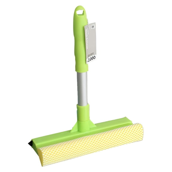 Recyclable Silicone Window Squeegee, 2 in 1 Window Cleaning Scraper, Squeegee and Scrubber, for Windows, Walls, Car Windshields, Kitchens,Easy to Clean Without Streaks (Green) 8.26x3.14x11.02"