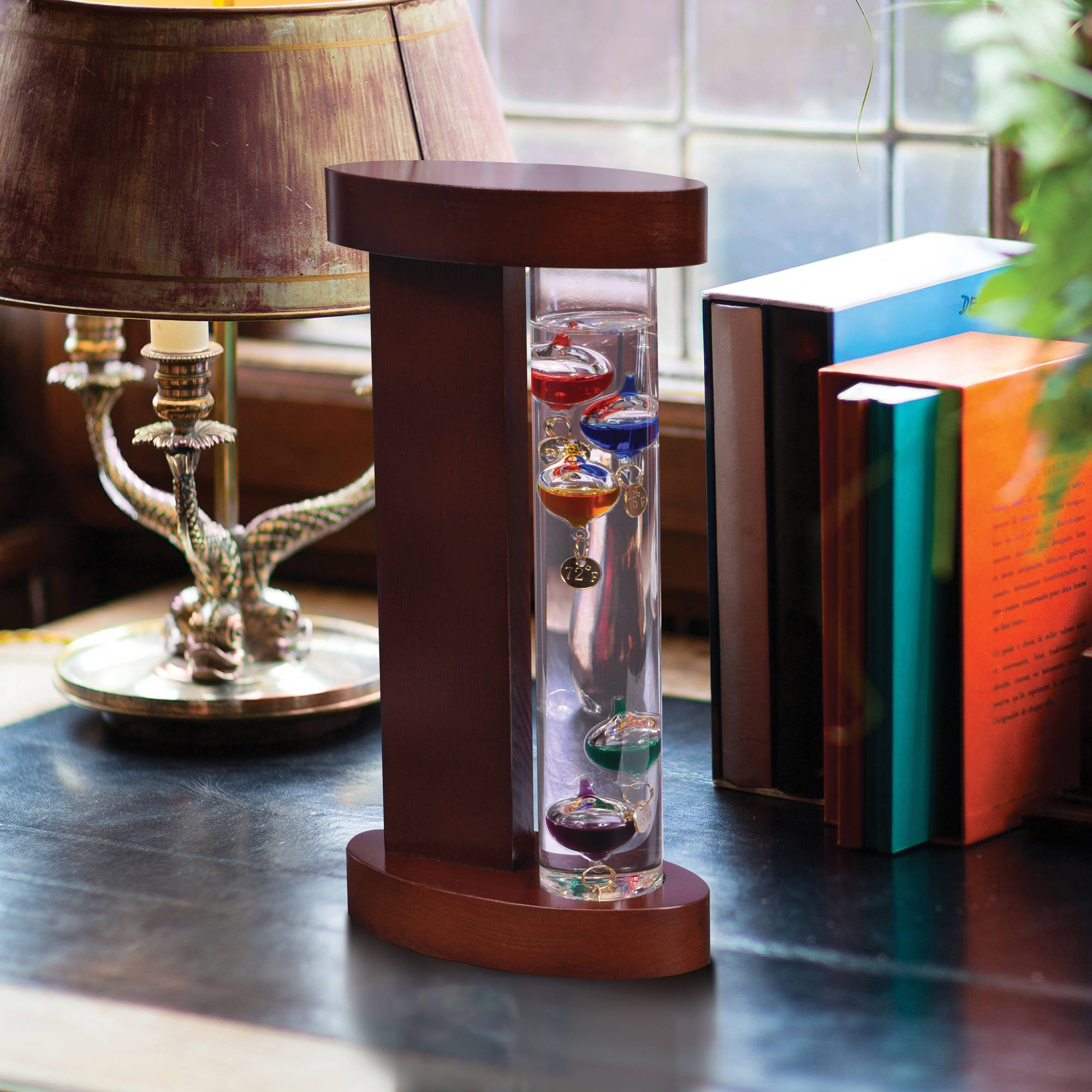 Galileo Thermometer with Wood Stand - image 2 of 2