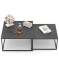 thumbnail image 5 of NAIYUFA Nesting Coffee Table Set of 2,Square Table with Steel Frame,Industrial Tables for Living Room, Bedroom ,Balcony Yard ,Black, 5 of 7