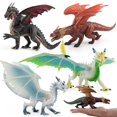thumbnail image 1 of Set de juego con figuras de dragón, 5 piezas, realistas, con mandíbulas móviles para niños, 1 of 1