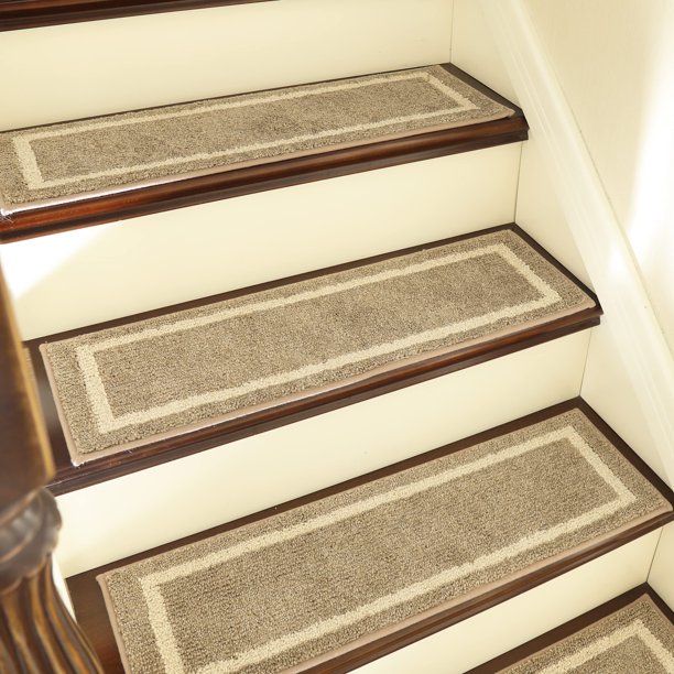 COSY HOMEER 15 piezas de cubreescalones suaves antideslizantes 71 x 23 cm beige