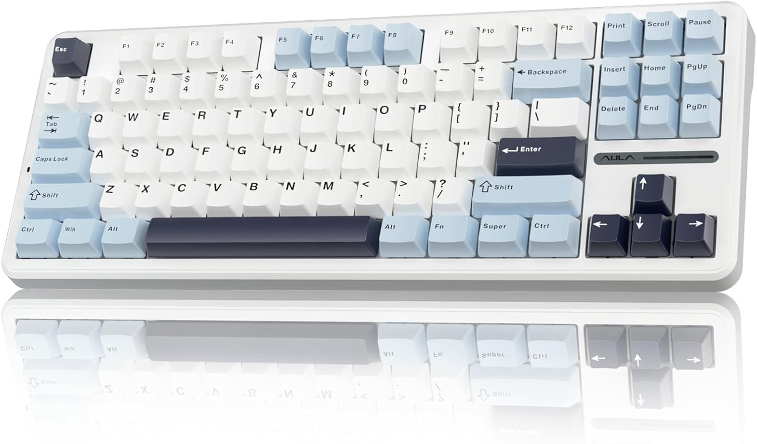 Restored AULA F87 Wireless Mechanical Keyboard, 75% TKL Custom Hot Swappable Gaming Keyboards with PBT Keycaps, Pre-lubed Greywood Switches, RGB Backlit Creamy Keyboard, 2.4GHz/USB-C/BT5.0 (Refurbished)