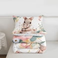 thumbnail image 5 of Erosebridal Kawaii Bunny Rabbit Twin Comforter Sets,Rustic Flowers Pink Easter Eggs Bedding Set For Kids Reversible 2-Piece, 5 of 7