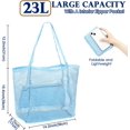 thumbnail image 4 of Mesh Beach Bag, Extra Large Beach Tote with Zipper Pocket Pool Bag for Cruise/Swim/Vacation Essentials, 4 of 7