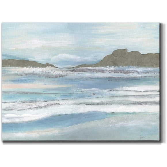 Art Mural de la Marée de l'Île, Belle Œuvre d'Art Océanique, Thème de Maison de Plage Colorée, Décor de Toile Enveloppée de Galerie Premium, Prêt à Accrocher, 12 Po H x 18 Po L, Imprimé Fabriqué aux États-Unis