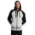 thumbnail image 5 of G-Style USA Men's Heavyweight Contrasting Dual Stripe Zip-Up Hoodie Sweatshirt MH13116 - Oatmeal/Black - Large, 5 of 6