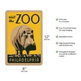 thumbnail image 2 of Visit the Philadelphia Zoo - Hippopotamus - WPA Federal Art Project - Vintage Travel Poster c.1936 - 8 x 12 inch Vintage Wood Art Sign, 2 of 4