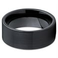 thumbnail image 3 of Silly Kings 9mm Black Tungsten Carbide Wedding Band Flat Ring Brushed Finish Ring Men & Women Comfort Fit 12.5, 3 of 3