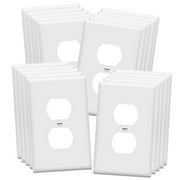 ENERLITES Duplex Receptacle Outlet Wall Plate, Electrical Cover, Midway Size 1-Gang, Unbreakable Polycarbonate Thermoplastic, White, 20 Pack