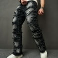 thumbnail image 5 of Men's Jeans Ripped Patch Slim Fit Hop Bootcut Trousers Street Style Skinny Distressed Men Pants, 5 of 9