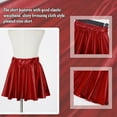 thumbnail image 4 of Aislor Youth Girls Metallic Athletic Dance Pleated Mini Skirts High Waist Scooter Skater Skort 2-16 Red 14-15, 4 of 6