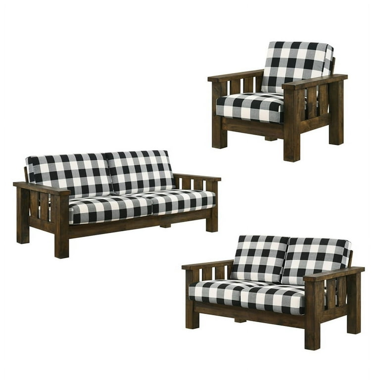 Country Plaid Sofa Sets Matttroy