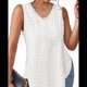 thumbnail image 4 of Camiseta de Tirantes de Verano para Mujer, con Bordado de Ojales, Sin Mangas, Cuello en V, Holgada, Informal, 2025 XXL, 4 of 6