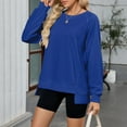 thumbnail image 2 of Weikingp Women Sweatshirt Ladies Sweatshirts Fashion Sweatshirt Cute Clothes for Women Cozy Clothes Blue 2XL, 2 of 9
