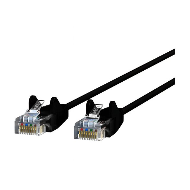 Belkin Slim - Patch cable - RJ-45 (M) to RJ-45 (M) - 25 ft - UTP - CAT 6 - molded, snagless - black