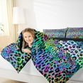 thumbnail image 4 of jejeloiu Colorful Leopard Pattern Bedding Comforter Set,Jungle Cheetah Animal Twin Comforter Sets,Gradient Multicolor Bedding Set For Girl Kids,Luxury Bedroom Decor Reversible,2 Pieces, 4 of 8
