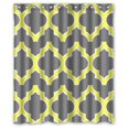 thumbnail image 1 of Cortina de ducha ABPHQTO Diseño Celosía Gris Oscuro y Amarillo Fluorescente Impermeable 150x180 cm, 1 of 2