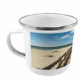 thumbnail image 2 of Beach Steel Camping Mug, Perdido Beach and Long Pier Deck over Sand Gulf of Mexico South America Resort Theme, Printed Thermal Cup for Camping and Outdoor Activities, by Ambesonne, 2 of 2