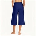 thumbnail image 4 of Luvrsol Capri Pants for Women Quick Dry Casual Solid High Rise Straight Leg 7/8 Capri Jeans, Size S-3XL, 4 of 8