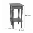 thumbnail image 5 of Square Wooden Accent Table with Open Shelf and Turned Legs, Gray - Saltoro Sherpi, 5 of 5