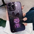 thumbnail image 2 of Funda con purpurina y conejo para iPhone 14 Pro Max 13 12 11 X Xr Xs 8 7 Plus, película protectora transparente para cámara Fivean unisex, 2 of 2