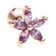thumbnail image 1 of 1pcs 18K Pendientes De Oro Amatista Flor Estrella Stud Hojas Cuelgan Acero Médico Piercing Joyería, 1 of 4