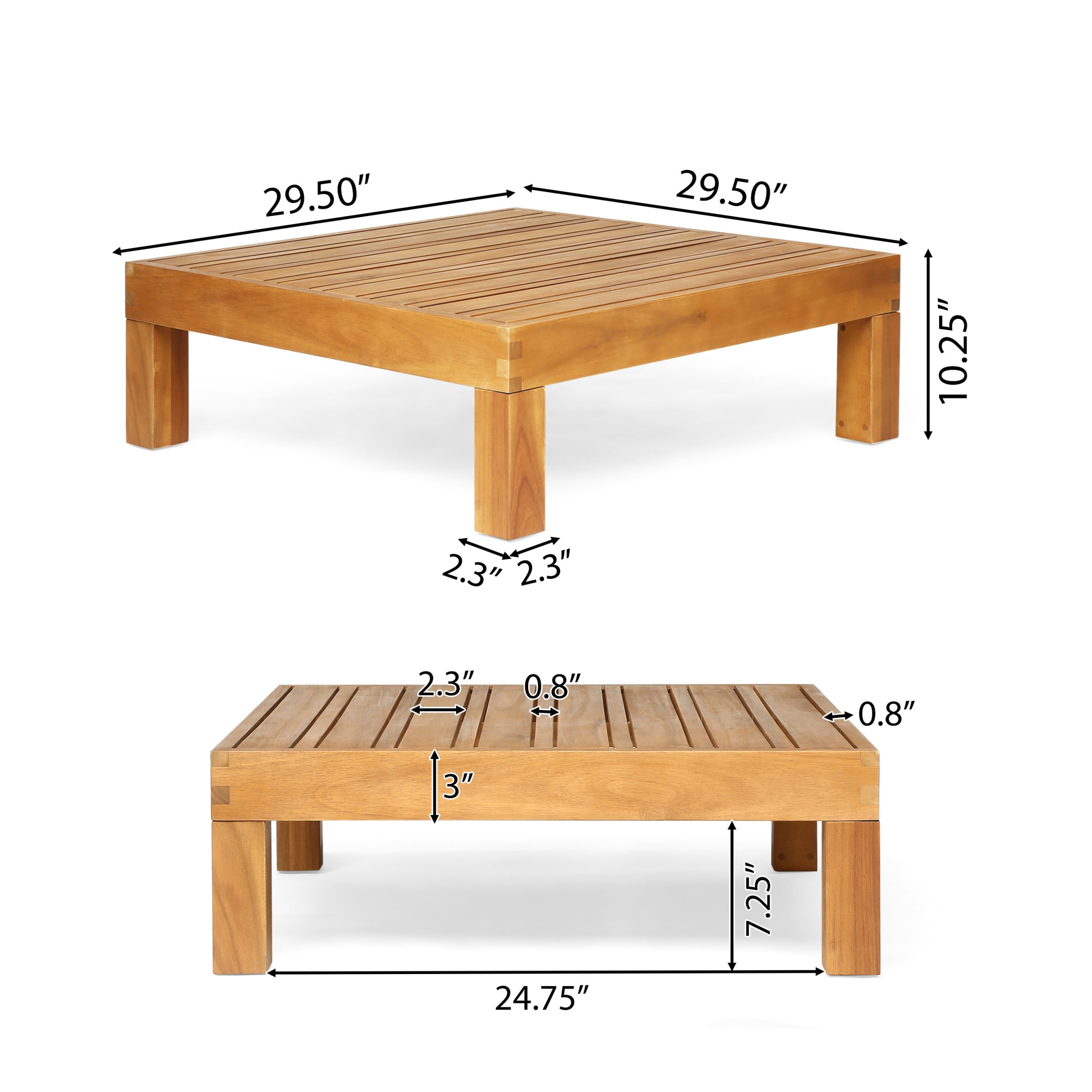 Kaena Acacia Wood Outdoor Coffee Table, Teak
