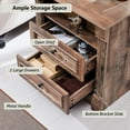 thumbnail image 6 of wow97e Farmhouse Nightstand set of 2, End Table w/Charging Station, Roman Column, Wood Rustic Bedside Table w/Open Shlef for Bedroom, 6 of 7
