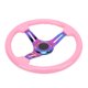 thumbnail image 5 of Volante, ABS Volante con 6 Agujeros Universal Rosa Volante Modificación Decorativa para la Mayoría de los Vehículos Carreras de Autos 350mm/14in, 5 of 5