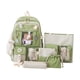 thumbnail image 2 of Conjunto de mochila escolar para niñas, bolso informal con bolsillos laterales, útiles escolares Verde, 2 of 7