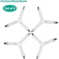thumbnail image 3 of Bed Sheet Holder Straps, Sheet Straps Adjustable Elastic Fasteners, Bed Sheet Clips Easily Install, keep Sheets in Place, 4 Pcs/Set White, 3 of 7