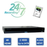 GW 16 Channel 4K NVR 8MP (3840x2160) H.265+ Video & Audio Starlight Smart AI Security Camera System - 8 x UltraHD 4K Human Detection PoE IP Dome Camera - 8MP (Two Times The Resolution of 4MP HD)