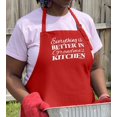 thumbnail image 3 of ThisWear Everything is Better in Grandma's Kitchen Apron for Kitchen Two Pocket Apron Red, 3 of 7