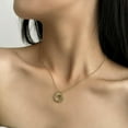 thumbnail image 6 of Stainless Steel Hammered Waved Twist Circle Open Karma Wedding Statement Pendant Necklace, 6 of 7