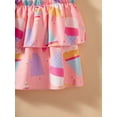 thumbnail image 7 of Sytepopcy Girls Summer Outfits Short Sleeve Ice Cream Print Tops Shirred Tiered Skirt Set Toddler 2 Piece Casual Clothes 3T/1939, 7 of 7