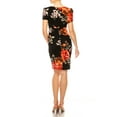 thumbnail image 3 of Moa Collection Women's Floral Sheath Dress with Deep V-Neckline and Puff Sleeves, 3 of 6