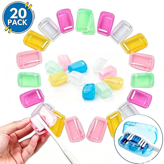 USIONE 20 Pack Toothbrush Covers  Caps, Portable Toothbrush Pod Caps Case Protector for Home and Outdoor(Multi-Color)