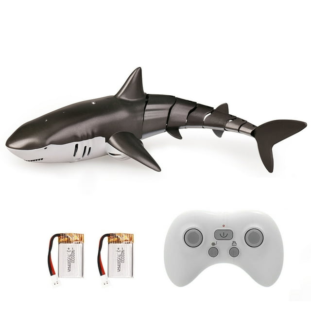 Graflsoa Jouet Requin à Pulvérisation d'Eau Télécommandé 2,4 GHz avec Doubles Piles (Noir)