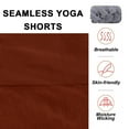 thumbnail image 4 of Women's Yoga Shorts Ribbed Seamless Exercise High Waist sports Fitness shorts - Brick red, 4 of 5